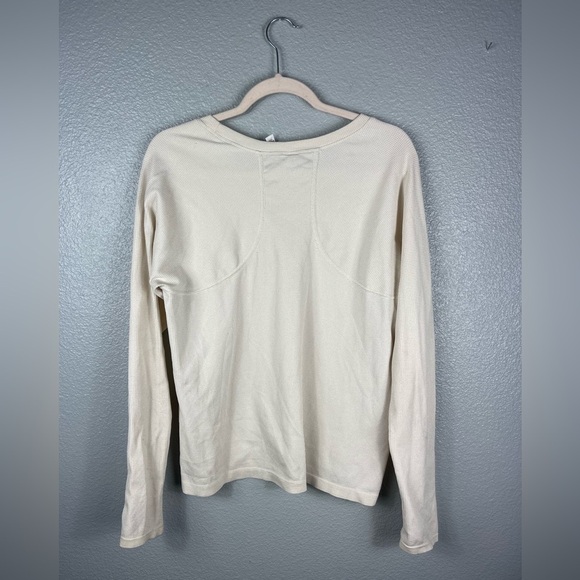 Athleta Speckled Waffle Thermal Long Sleeve Womens XL Cream Lightweight - Picture 8 of 8
